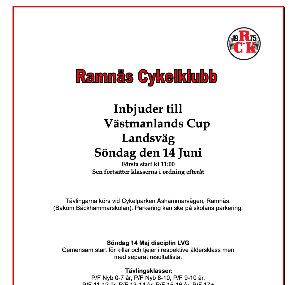Västmanlandscup -Ramnäs 14 juni
